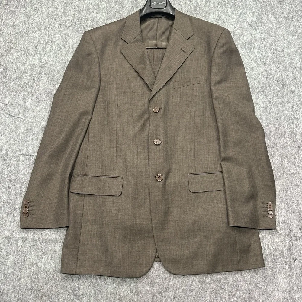 Capezzio Uomo Super 140s Merino Wool Men's Suit Jacket Coat 3-Button - Size 42L